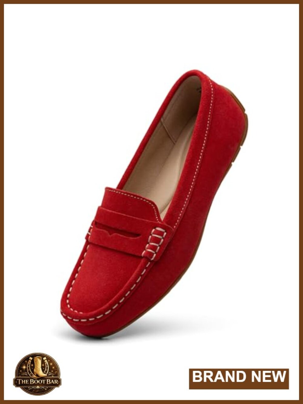 Suede Leather Penny Loafers Slip-On Memory Foam Comfort Work Shoes